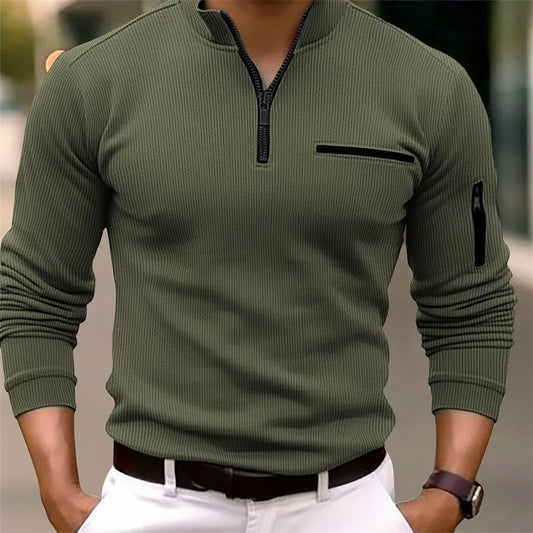 Men’s Luxury Long Sleeve Polo Shirt