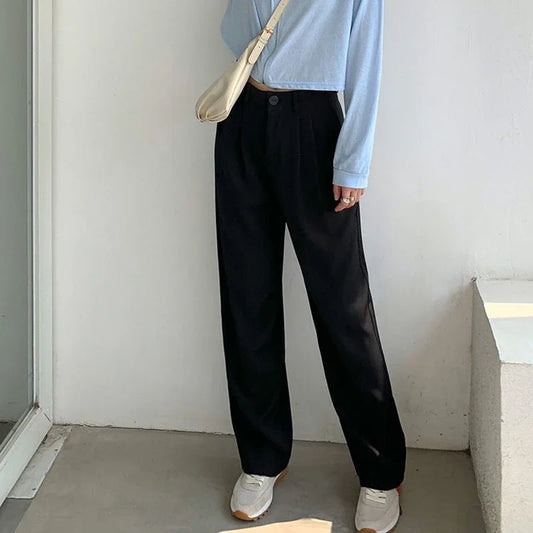 Women’s High Waist Straight-Leg Suit Pants